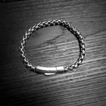 Аксессуары, мужской браслет из нержавеющей стали с квадратным жемчугом, творческая личность, трендовые титановые стальные украшения в стиле хип-хоп
