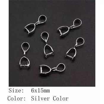 Аксессуары на годовщину свадьбы Женские застежки Крючки Пряжка 6 размеров 4 цвета Аксессуары Части Недорогие вещи Фурнитура A21-30pcs-5x14mm-Rhodium