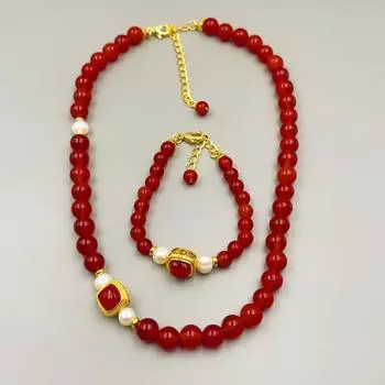 Аксессуары, новое китайское ожерелье из натурального агата, женский античный браслет из бисера, атмосферная цепочка на ключицу Advanced Sense