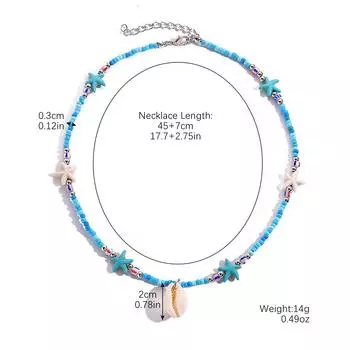 Аксессуары Ocean Wind Bohemian Ожерелье Праздничная морская звезда Натуральная ракушка Бусины Ключица Цепочка Ожерелье
