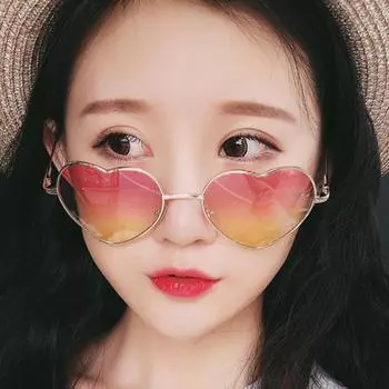 Аксессуары Очки Очки Ретро Солнцезащитные очки Дешевые Женские Градиентные Очки Винтажные В Форме Сердца Уникальные белый