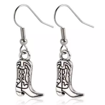 Аксессуары, Панк Западные ковбойские сапоги, Серьги с кисточками в виде головы быка, Винтажные серьги с кактусами, Женские