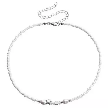 Аксессуары, Пасторальное Простое Ручной Работы Ожерелье из Бисера из Рисовых Бусин Женское, Богемное Ожерелье Spice Girl со Звездой