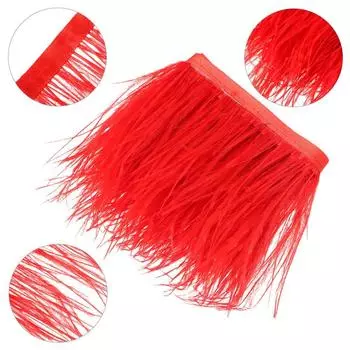 Аксессуары Перья Лента Страусиные Перья Отделка 1 Метр Длина 8-10 CM Ширина Плюм Лента Кромка red