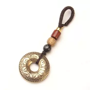 Аксессуары Петля Подвеска Круг Интерьерные аксессуары Брелки для ключей Буддизм Мантра Брелок Автомобильный брелок