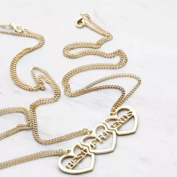 Аксессуары, Письма, Хороший друг Любовь Сращивание Сердце Кулон Трехсекционное Ожерелье золотой