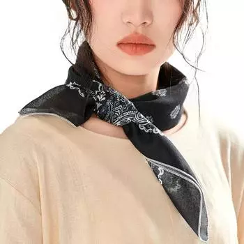 Аксессуары Плетение волос Украшение женский принтованный шарф Цветочный шелковый шарф Повязка для волос Квадратный шарф D