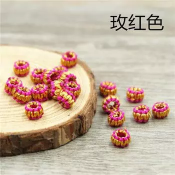 Аксессуары Плоский узел Пряжка Браслет Сделай сам Ожерелье ручной работы Подвеска Распорка Пряжка Ананасовый узел Красная веревка Аксессуары Узел-пуговица Gold thread flat knot buckle розы красного