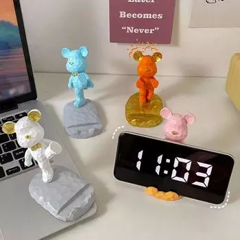 Аксессуары Подарочные украшения для дома Подставки для хранения Подставка для мобильного телефона Держатель для телефона Скульптура медведя Bear kick Blue