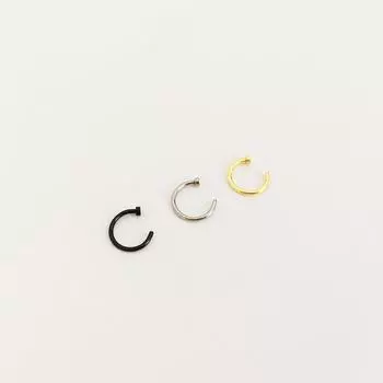 Аксессуары поддельные золотые, серебряные, черные ювелирные изделия, зажим для женщин, мужское кольцо в носу, пирсинг, уникальный Silver (x1pc)