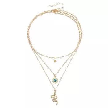 Аксессуары Подвеска Змеиный глаз Дьявола Цепочка на ключицу Креативный дизайн Многослойное ожерелье Аксессуары