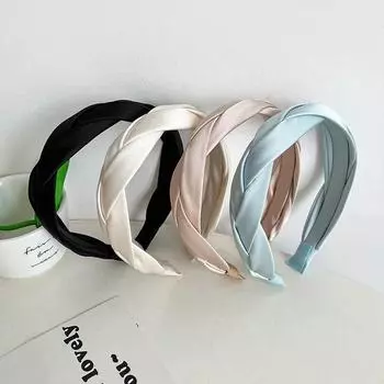 Аксессуары повязка на голову повязка на голову женская мода летняя резинка для волос сплошной цвет 16*3.5cm чёрный