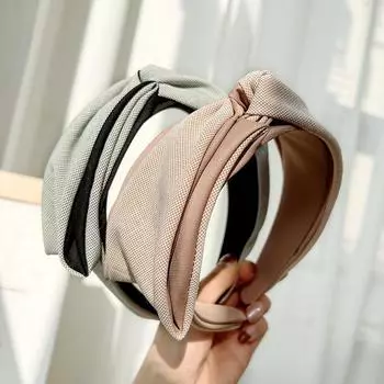 Аксессуары повязка на голову тканевая заколка для волос модные женские полосатые клетчатые украшения для волос 17*5.5cm чёрный