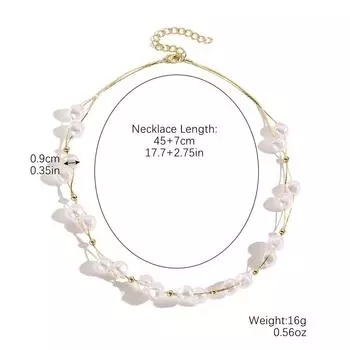 Аксессуары Премиум Ключичная Цепочка Мода Темперамент Бисер Двойной Жемчуг Ожерелье Чокер