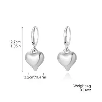 Аксессуары Простая мода Любовь Подвеска Серьги-пряжки Женственность Геометрия Ретро Персик Сердце Серьги-пряжки Премиум Sense