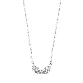 Аксессуары, Простое и креативное ожерелье с подвеской в виде крыльев ангела, инкрустированных бриллиантами, цепочка на ключицу в стиле холодного ветра