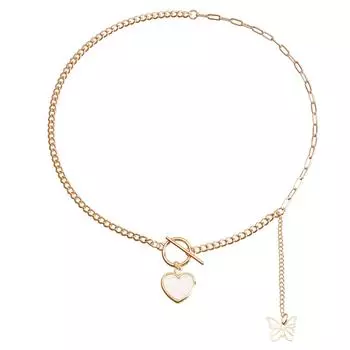 Аксессуары Простой Геометрический Белый Любовь Имитация Перламутра Цепочка на Ключицу Ожерелье Кисточка Бабочка Ожерелье
