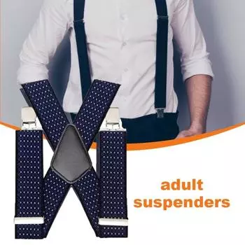 Аксессуары Регулируемые толстые эластичные прочные сверхмощные брюки в стиле ретро для мужчин на подтяжках чёрный