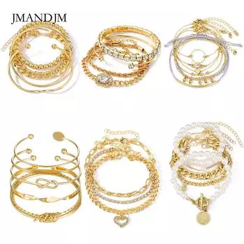 Аксессуары, ретро-браслет из цепочек с имитацией жемчуга, простой сплав, любовь, стразы, универсальный браслет