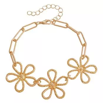 Аксессуары Ретро Полая Цепочка с Цветком Этнический Стиль Ожерелье Девушка Темперамент Продвинутое Чувство Браслет