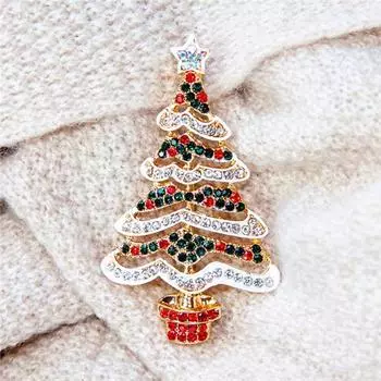 Аксессуары Рождественская елка Броши Разноцветные булавки Зимняя одежда Ювелирные изделия Пальто Свитер Броши Рождественский подарок Мода Мультфильм Рождественская брошь разноцветный