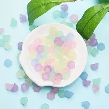 Аксессуары ручной работы 9*7 мм красочные маленькие цветочные бусины ручной работы изысканные акриловые модные 100pcs разноцветный