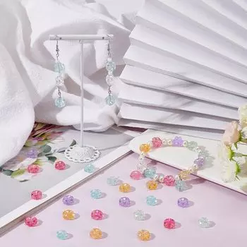 Аксессуары ручной работы бусины из сливы 80 шт./лот 7 мм акриловые браслет ожерелье DIY разделительные бусины для изготовления ювелирных изделий смешанные россыпи AB покрытие 7mm*4mm 80pcs/Pack трава зеленый