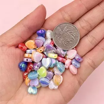 Аксессуары ручной работы Сердце Акриловые бусины Подарки Изготовление ювелирных изделий DIY Для AB Цвет 250 шт. разноцветный