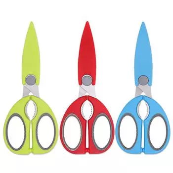 Аксессуары с острыми лезвиями из нержавеющей стали, ручка PP + TPR, многофункциональные ручные инструменты, кухонные ножницы для еды из куриных костей и щелкунчика синий