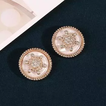 Аксессуары с ромбовидными пуговицами Женская одежда Куртка Топ Высококачественный круглый свитер Кардиган с пуговицами Универсальный 1 #gold * 28L = 18.0 MM * round