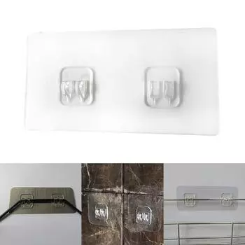 Аксессуары Самоклеящаяся вешалка-наклейка Бесшовные настенные пластиковые крючки Водонепроницаемая стойка 6*6cm