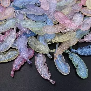 Аксессуары «сделай сам» Креативное изготовление ювелирных изделий Подвеска из перьев 10 шт. Бусины Материалы ручной работы Полупрозрачные светящиеся ожерелья Серьги Светлые цвета серии розовый