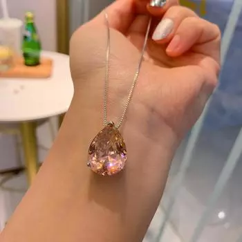 Аксессуары Серьги-гвоздики с подвеской в виде капли воды Ювелирные изделия Женское ожерелье Золотые серьги-гвоздики с бриллиантами в форме груши Цепочка для ключицы