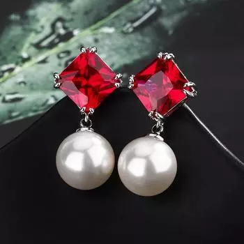 Аксессуары, Серьги, Красочные сокровища, Серьги с жемчугом, Ретро-темперамент, Универсальный Премиум женский стиль