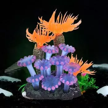 Аксессуары Смола Силикон Мягкий Аквариум Украшения Искусственный Коралл Коралловый Риф Камень Искусственный Коралл B
