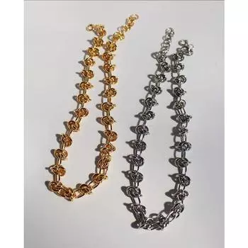 Аксессуары Современное преувеличенное ожерелье из толстой цепочки с завязанными веревками Модное преувеличенное многослойное ожерелье на ключицу 12 золотой
