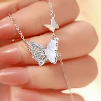 Аксессуары Свет и Тень ожерелье-бабочка женская ниша свет роскошный кулон универсальные ювелирные изделия цепочка на ключицы подарок на день рождения