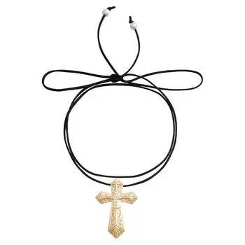 Аксессуары Темперамент Фланелевый шнурок Ретро Крест Разнообразие Носить Цепочка на ключицу Индивидуальное Креативное Ожерелье Женское