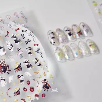 Аксессуары Украшения для ногтей Кролики Наклейки для ногтей Цветы Наклейки для ногтей Мультяшные наклейки для ногтей to2788-flat