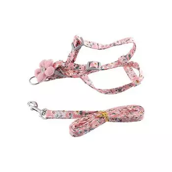 Аксессуары Универсальный дышащий трос для домашних животных Поводок для домашних животных Пояс для домашних животных Ошейник для собак green-M-button flower