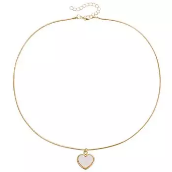 Аксессуары, Винтажная круглая цепочка-змейка, Ожерелье с имитацией перламутра и любовью, Когда ключичная цепочка для женщин