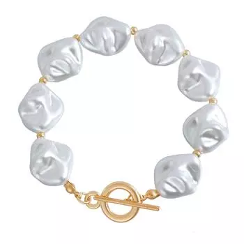 Аксессуары, Винтажное колье из имитации барочного жемчуга, Универсальное колье из нерегулярных бусин