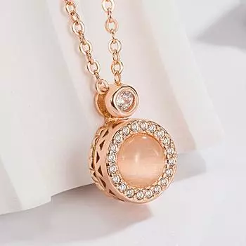 Аксессуары Вращающийся кулон кошачий глаз Ожерелье Вращающийся опал Уникальный дизайн для женщин