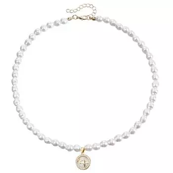 Аксессуары Xiaoxiangfeng Simple Женское ожерелье с подвеской в виде геометрического креста и звезды из искусственного жемчуга особой формы золотой