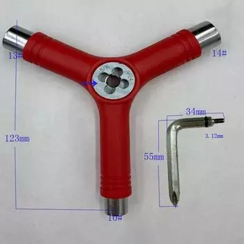 Аксессуары Y-образный ключ Многофункциональный ключ для лонгбордов чёрный