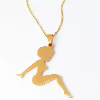 Аксессуары, Женское ожерелье из нержавеющей стали, подвеска в виде сексуальной девушки на цепочке свитера золотой