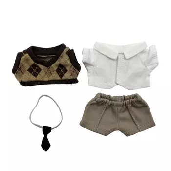 AXLUCE-Мягкая одежда-10см-Мягкая игрушка-Одежда-Униформа-Кукла (мальчиков (коричневый))