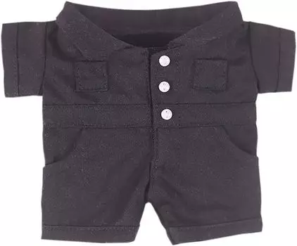 AXLUCE Plush Clothes Coverall Jumpsuit Plush Toy Clothes 20cm Doll - - - - - - (Black (with buttons))