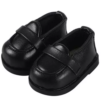 AXLUCE плюшевые кожаные туфли кукольные мокасины игрушечная обувь мягкая одежда 20 см (черный) чёрный