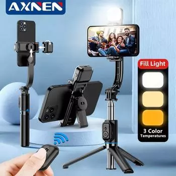 AXNEN Bluetooth палка для селфи со съемным держателем для мобильного телефона, выдвижная портативная с беспроводным дистанционным затвором C01 without light